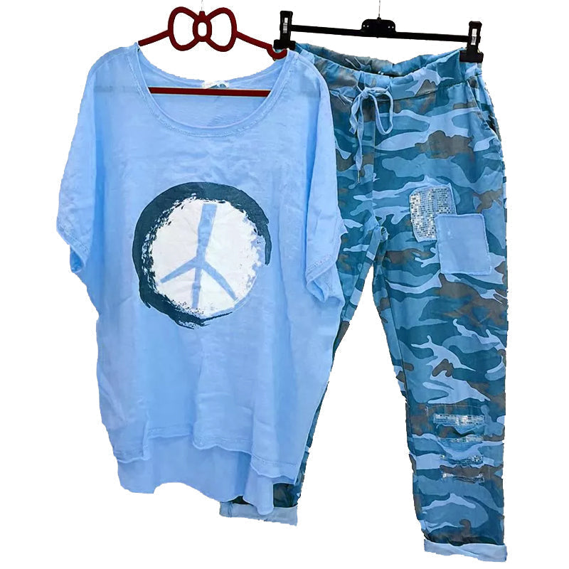 Forhåndssalg-Kvinners fredsskilt camo todelt dress