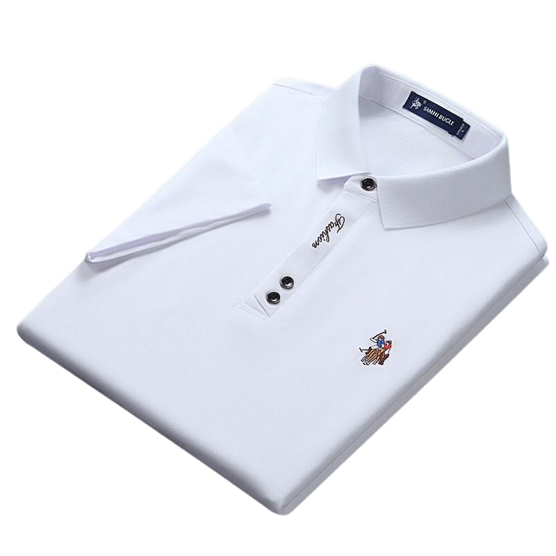 Ensfarget polo t-skjorte for menn