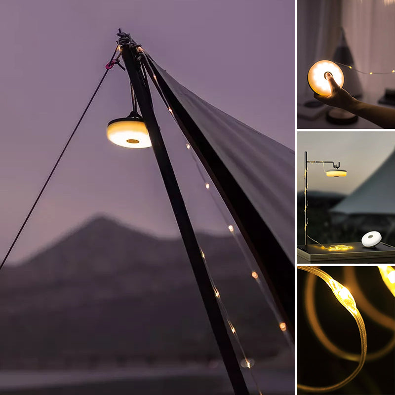 Multifunksjonell bærbar campinglampe