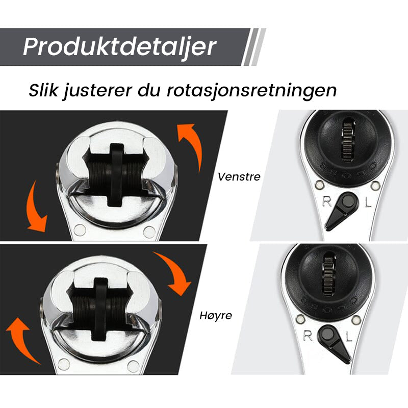 Justerbar skralleøkkel