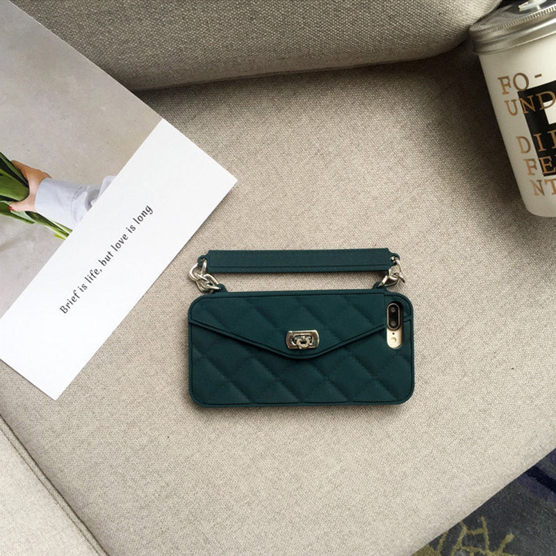 Håndveske telefonveske med mykt silikonkjede