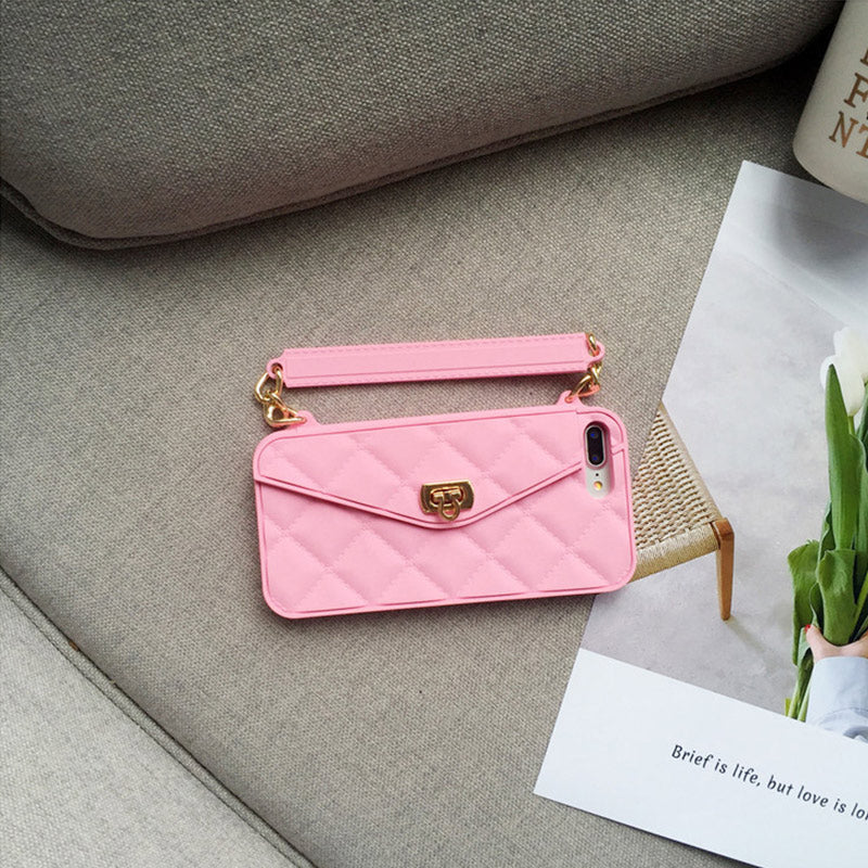 Håndveske telefonveske med mykt silikonkjede