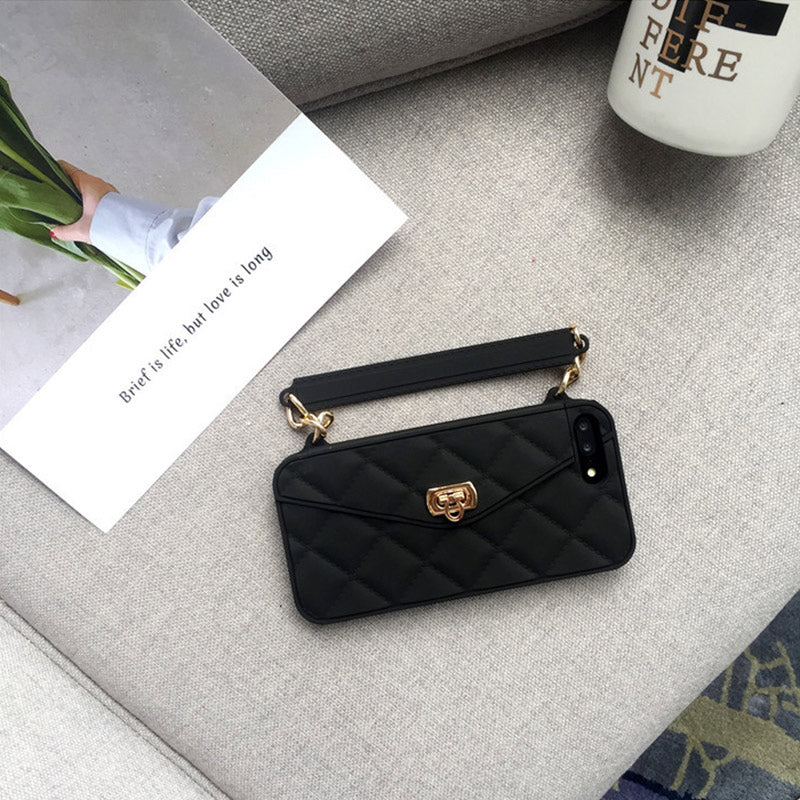 Håndveske telefonveske med mykt silikonkjede