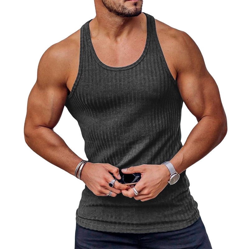 Stripe ensfarget sportsvest for menn