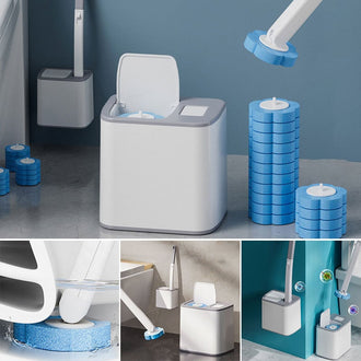 Engangs Toalettbørstesett med Utskiftbare Børstehoder