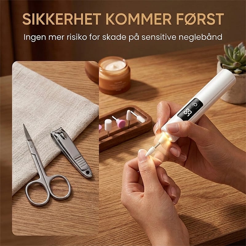 Elektrisk neglesliper med LED-lys