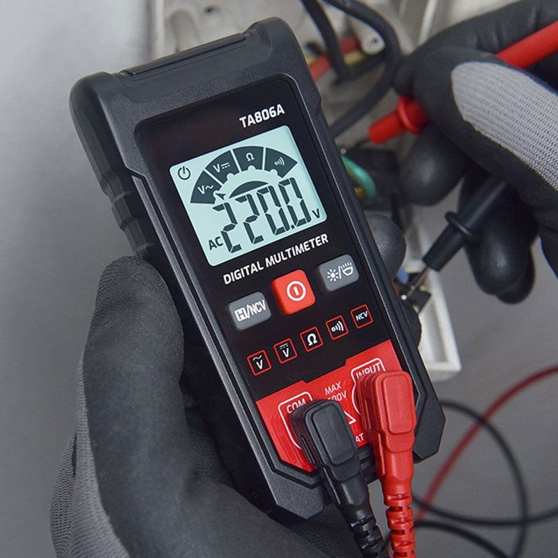Kompakt digital multimetertester med automatisk gjenkjenning