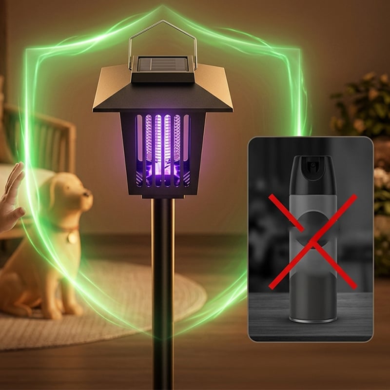 Solcelledrevet Myggzapper og Hagestakelykt
