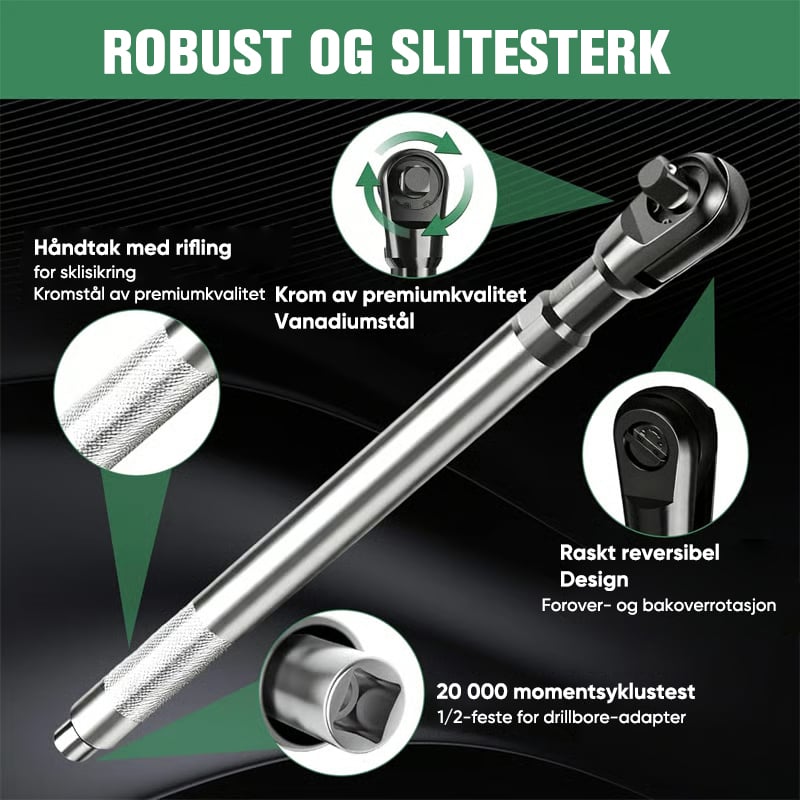 2-i-1 Skrallenøkkelsett