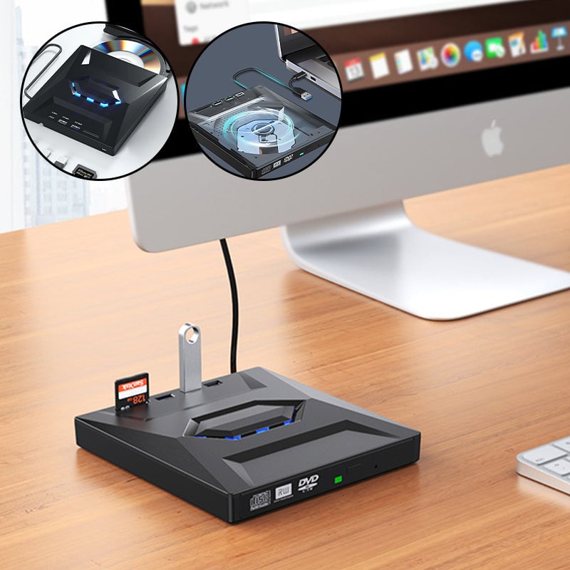 7-i-1 ekstern USB DVD-stasjon og Blu-ray-spiller
