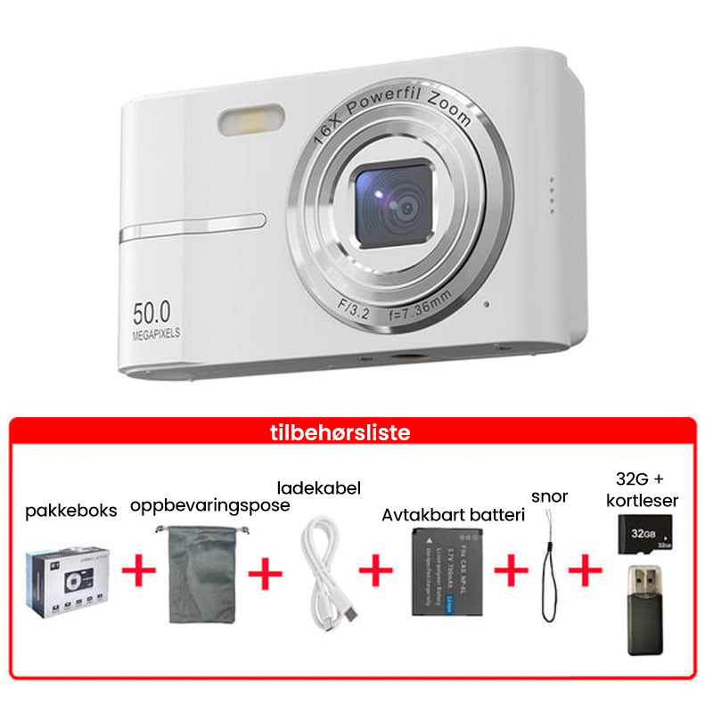 Oppgradert FHD 1080P digitalkamera