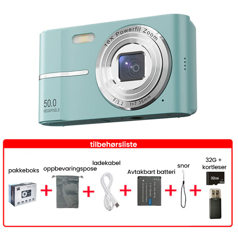 Oppgradert FHD 1080P digitalkamera