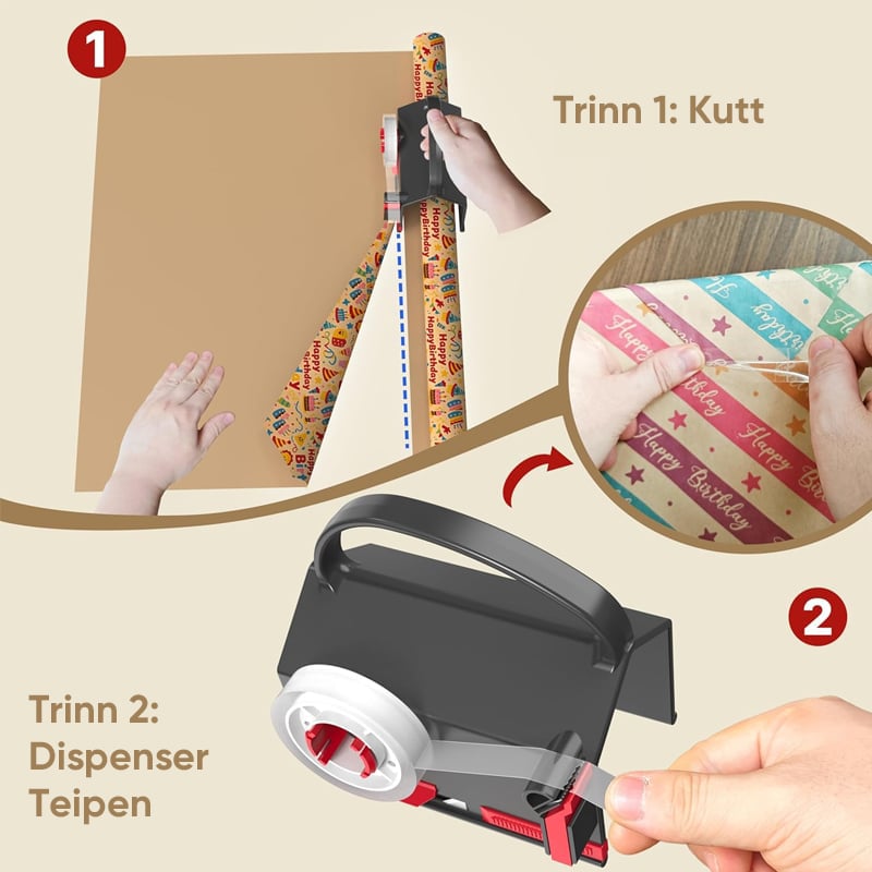 Sakerplus Gavepapirkutter og Dispensersett
