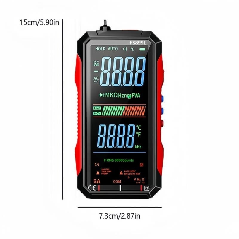 Sann RMS Digitalt Voltmeter med 6000 Telling