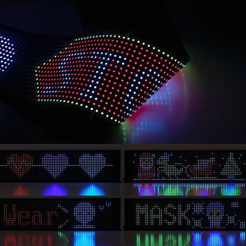 Ultratynn, fleksibel Bluetooth LED-skjerm