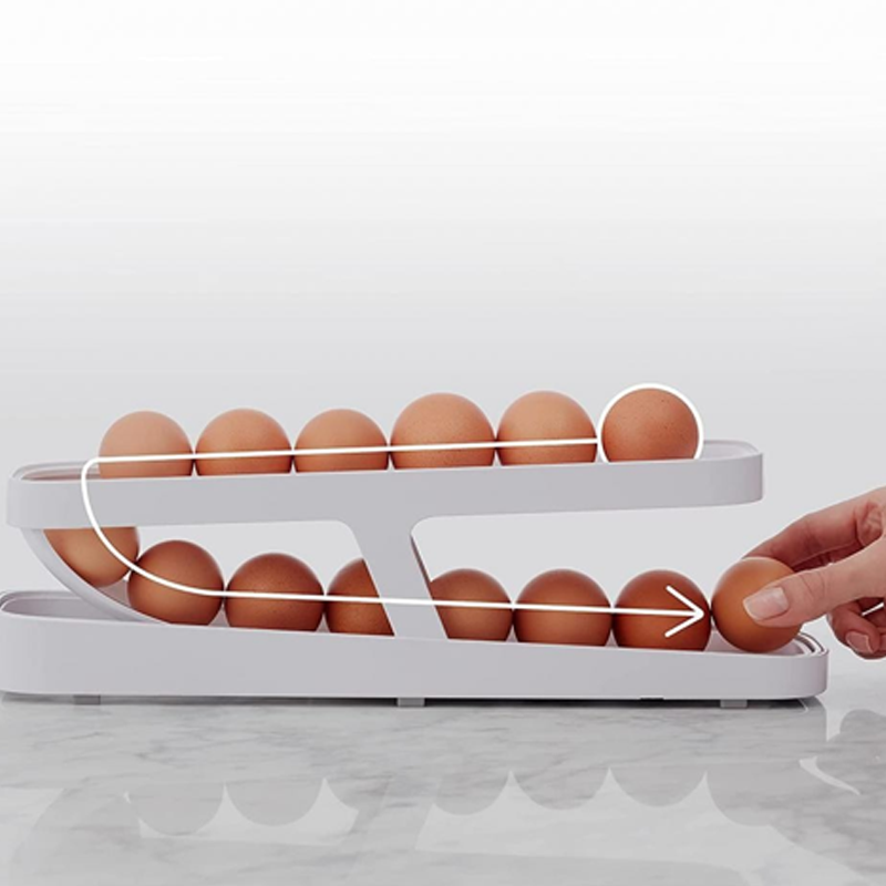 Oppbevaringsboks for automatisk rullende eggstativ