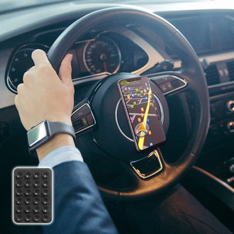 Silikon Mobilholder med Sugekopper og Selvklebende Bakside