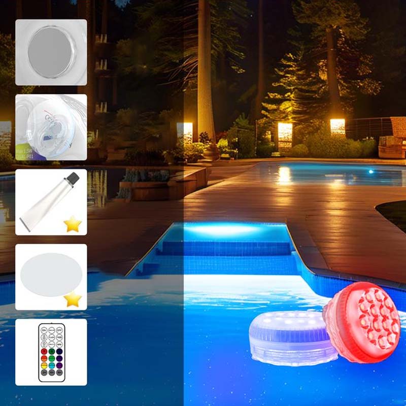Vanntett selvklebende LED-bassenglys