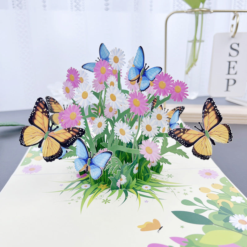 3D-håndlaget blomsterhilsenkort