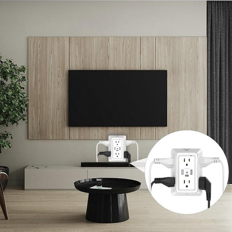 USB Lysfølsom 6-Utgangs Strømskinne