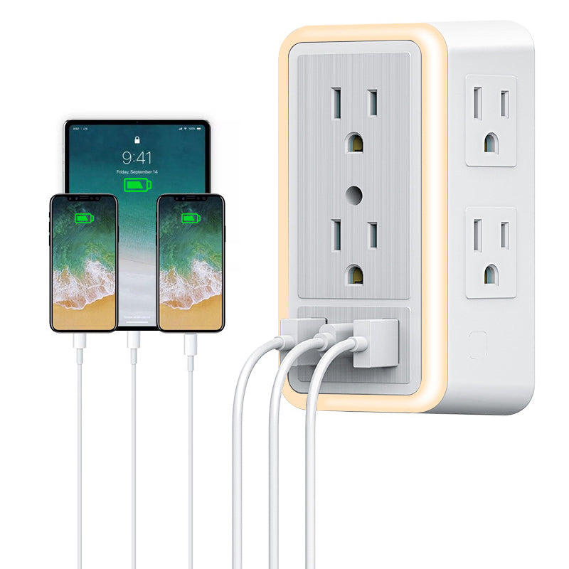 USB Lysfølsom 6-Utgangs Strømskinne
