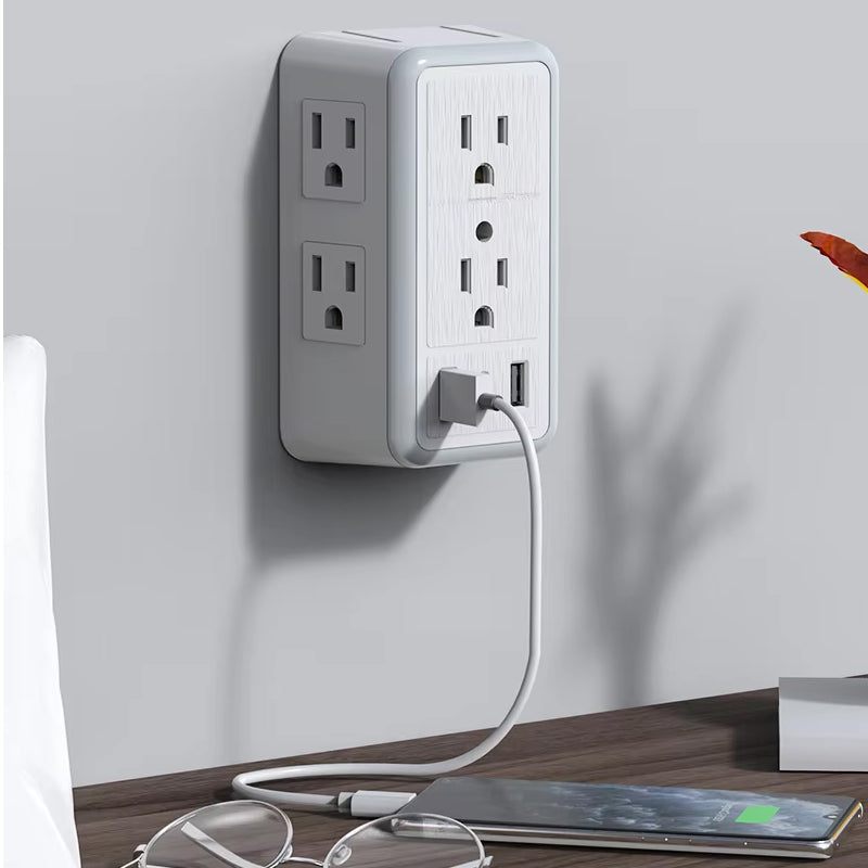USB Lysfølsom 6-Utgangs Strømskinne