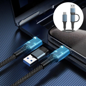 Ultrarask 2-i-1 Type-C Data- og Ladekabel