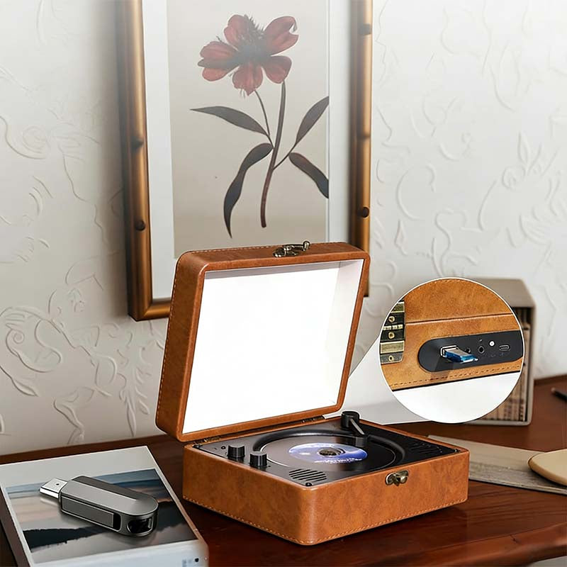 Bærbar Retro CD-spiller med Bluetooth-lyd