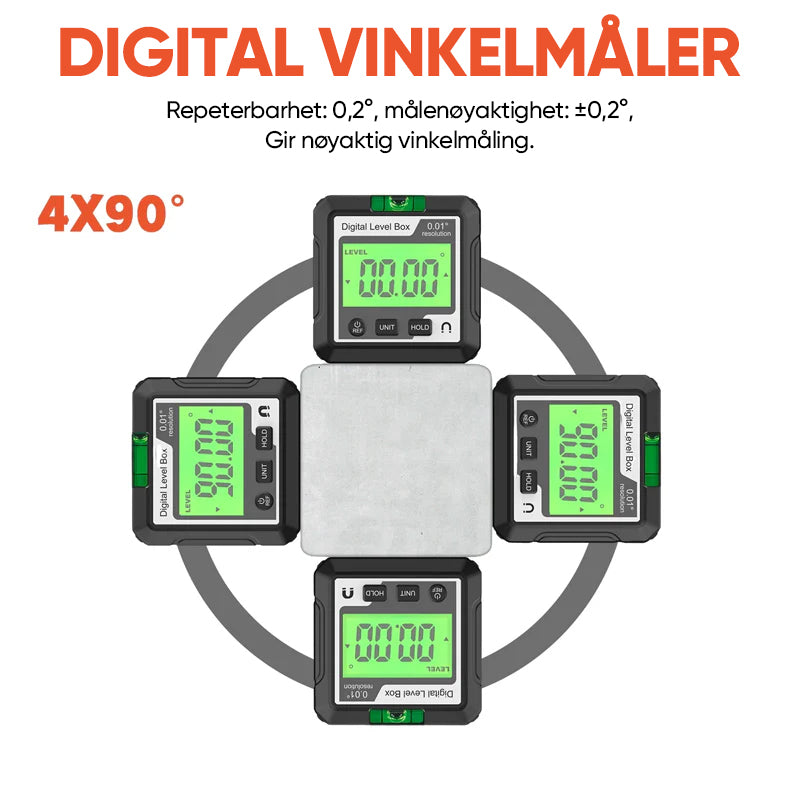 Bærbart høypresisjons digitalt vinkelmåler