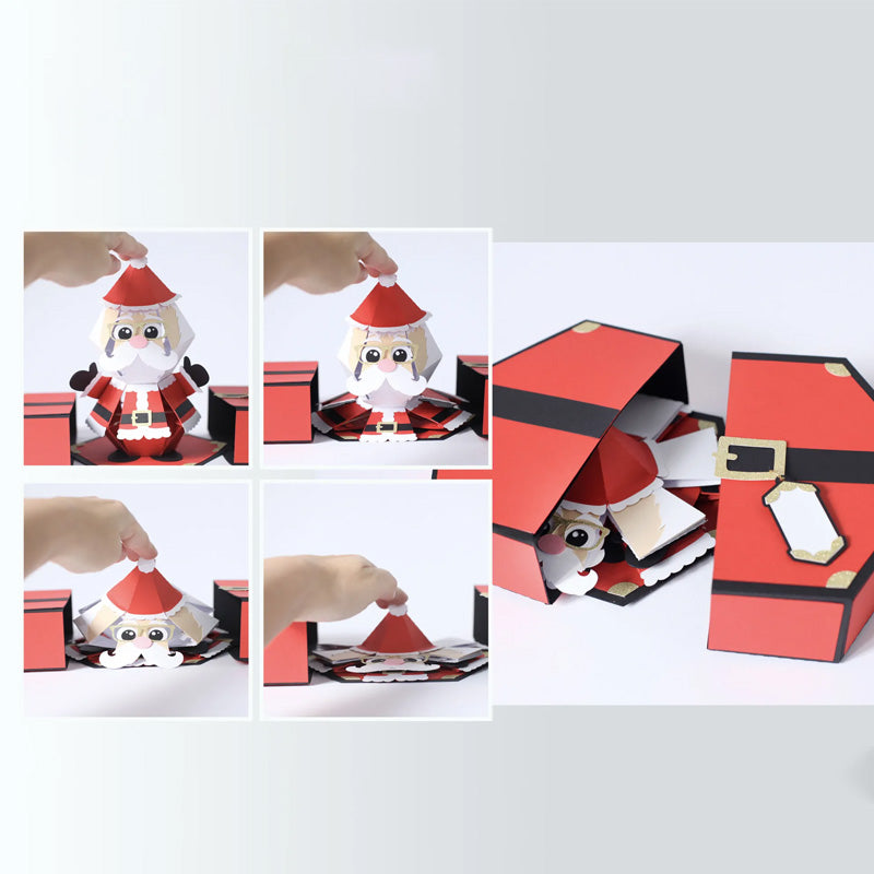 🎅3D Julenissen Prank Pop-up Box kort🥳