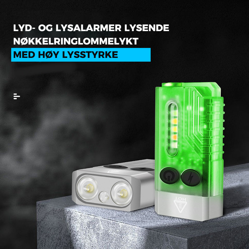 Liten og kraftig EDC-lommelykt med rødt UV-blått lys