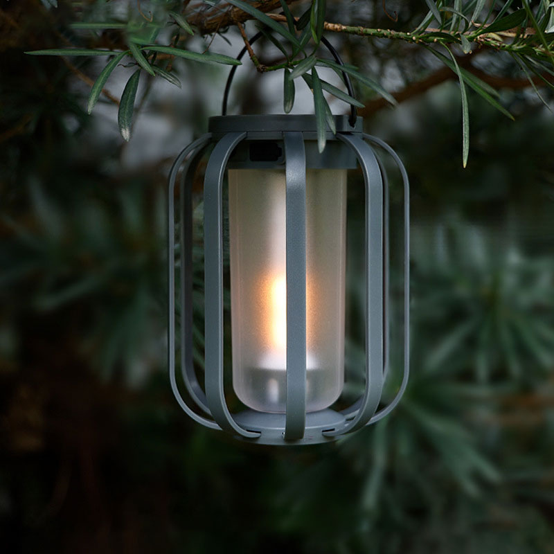 Solcelledrevet lanterne utendørslampe med base