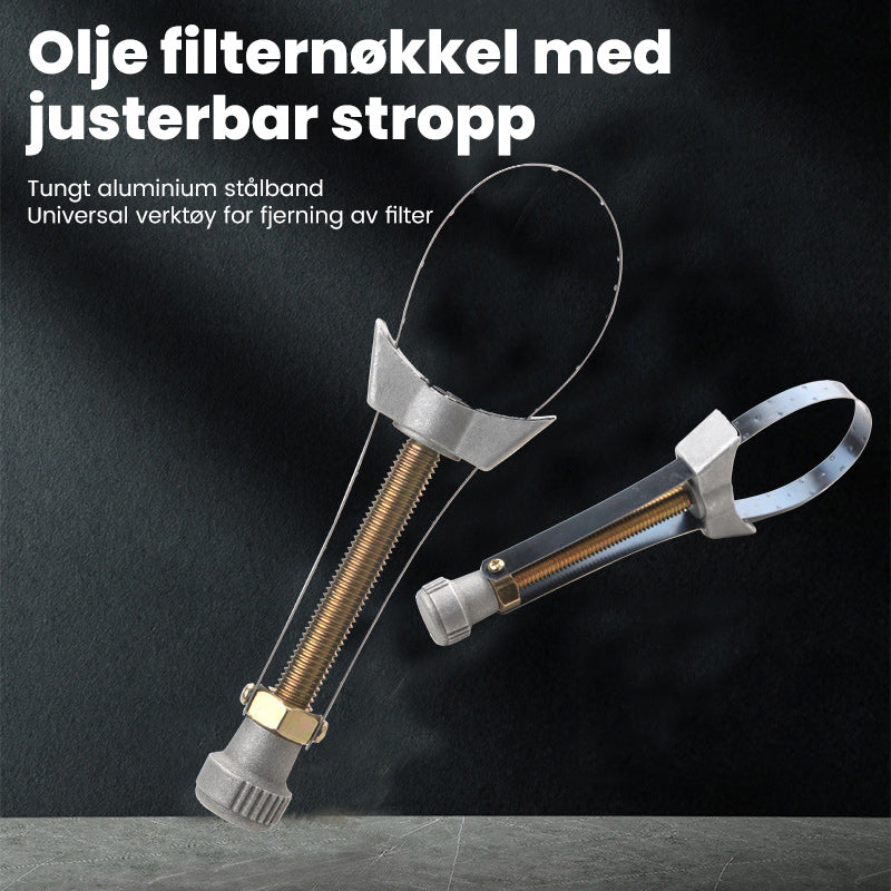 Diameterjusterbart biloljefilter fjerning stroppnøkkelverktøy