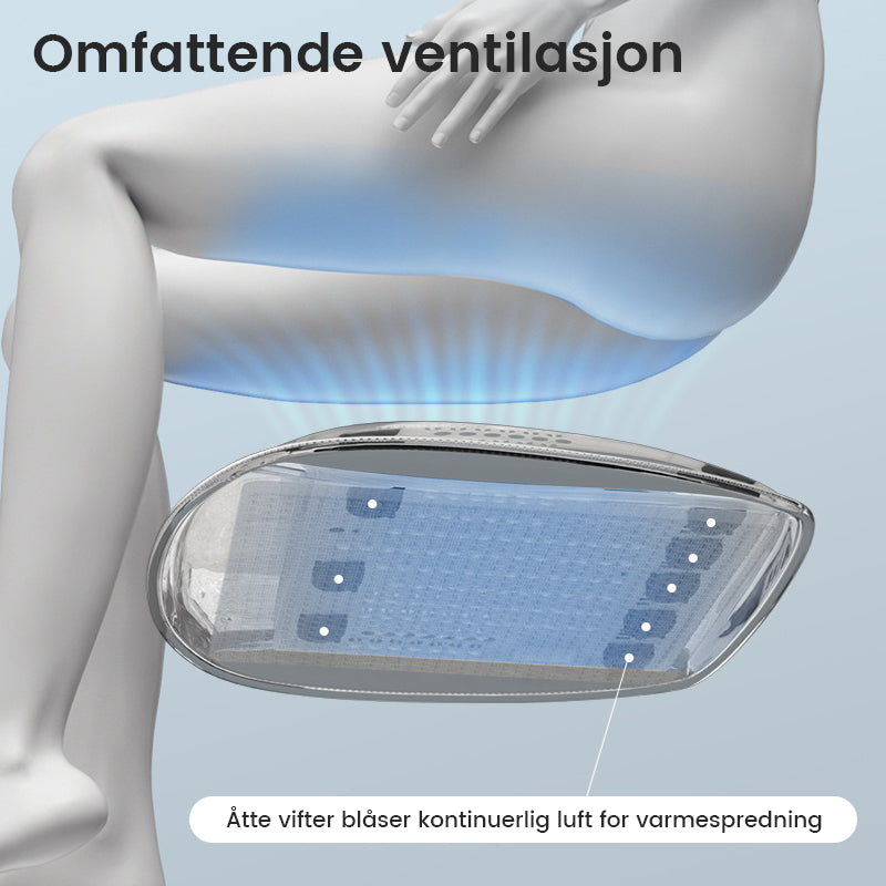 Kjølepute med ventilasjon til bilseteret