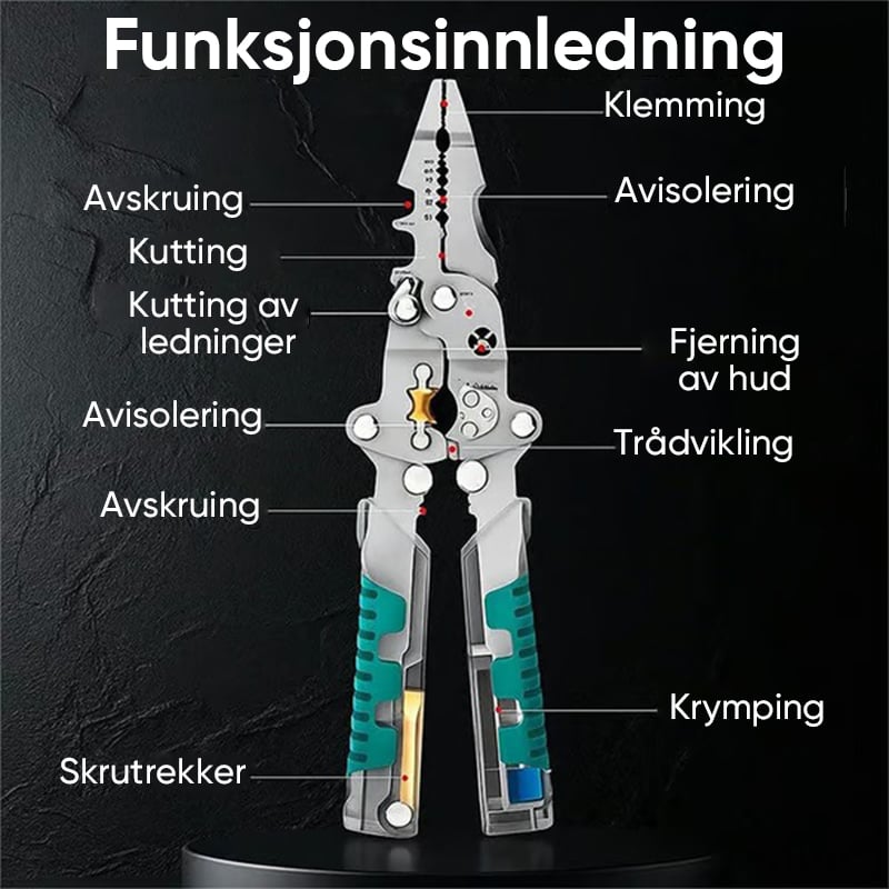 Sakerplus Multifunksjonelt Elektriker's Tangsett