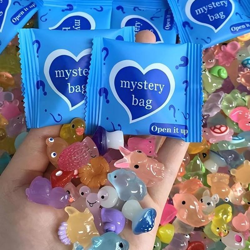 Mini Glød-i-Mørke Dyrefigurer med Blindposer