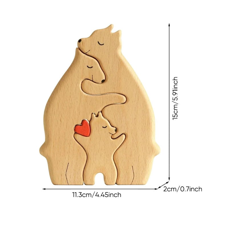 Familiebjørn Gjør-Det-Selv Trepuslespilldekor