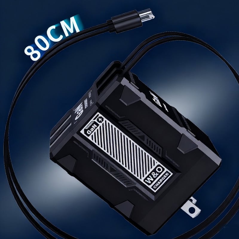 GaN 20W Hurtiglader med Doble Uttrekkbare Kabler