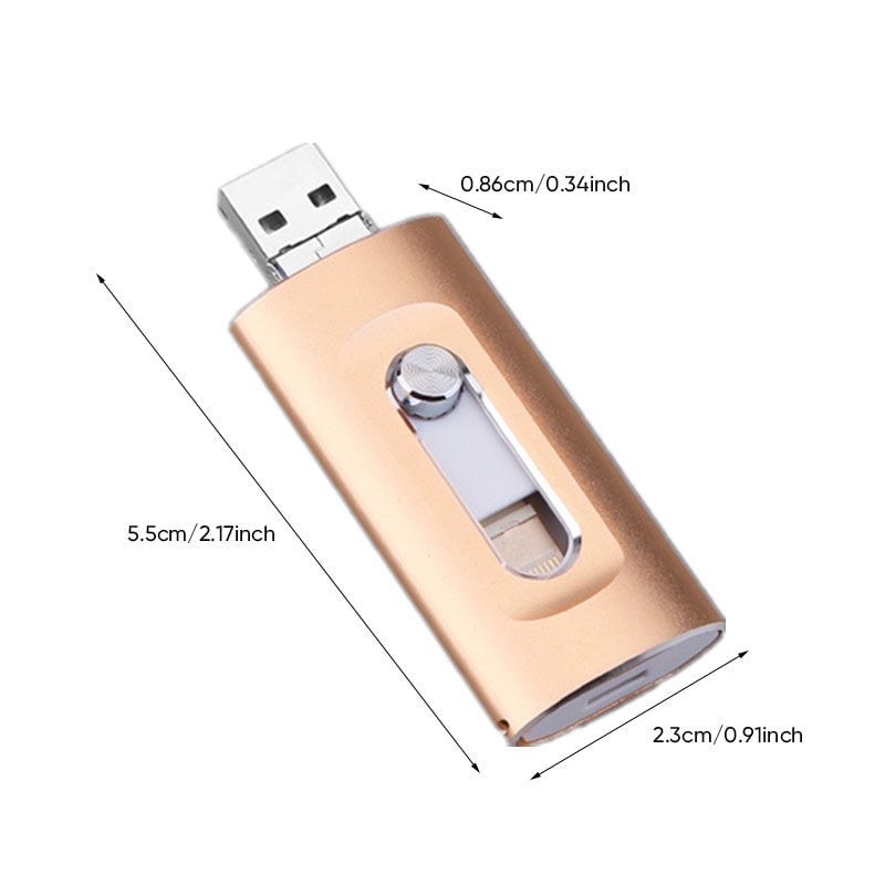 3-i-1 USB-Minne med Høy Kapasitet og Fingeravtrykkssikkerhet
