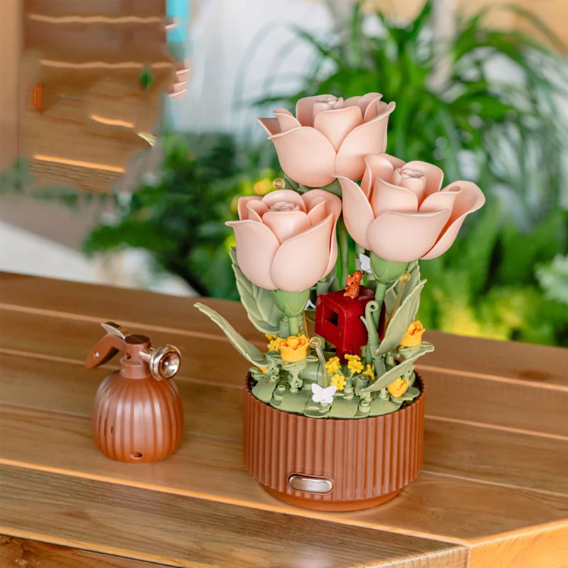 Dynamiske Blomstrende Hage Konserverte Blomsterbyggeklosser