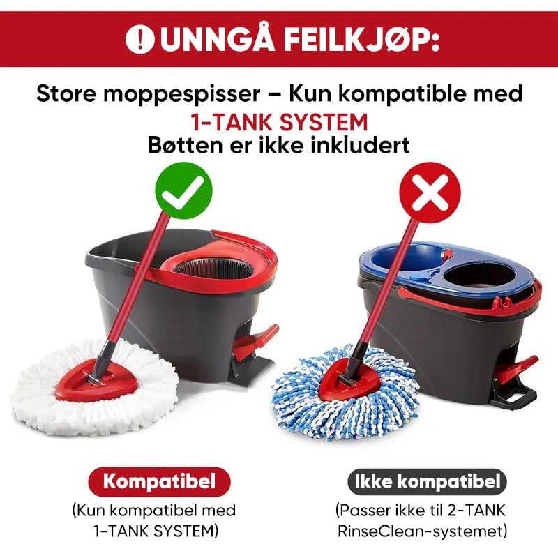 Trekantet Skiveformet Gulvbørste Roterende Moppehode