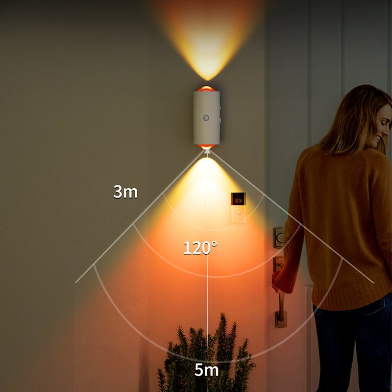 Smart bevegelsessensor vegglampe med fargeovergang