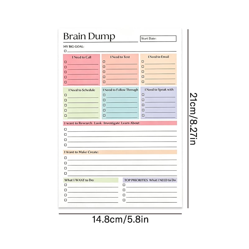 ADHD Hjernedump Planleggerblokk