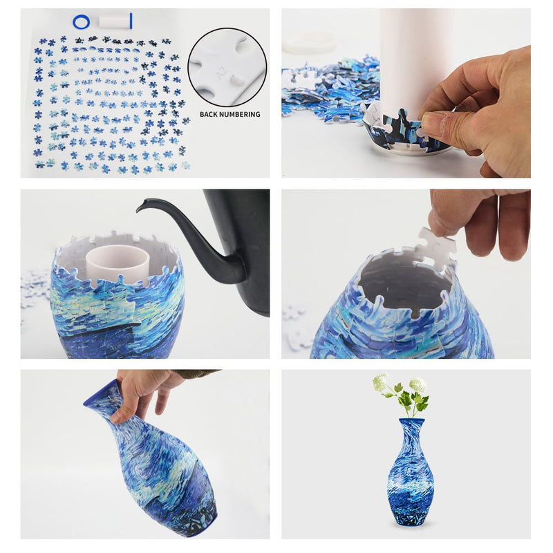 3D Art Puzzle Vase - En gave til folk som elsker kunst