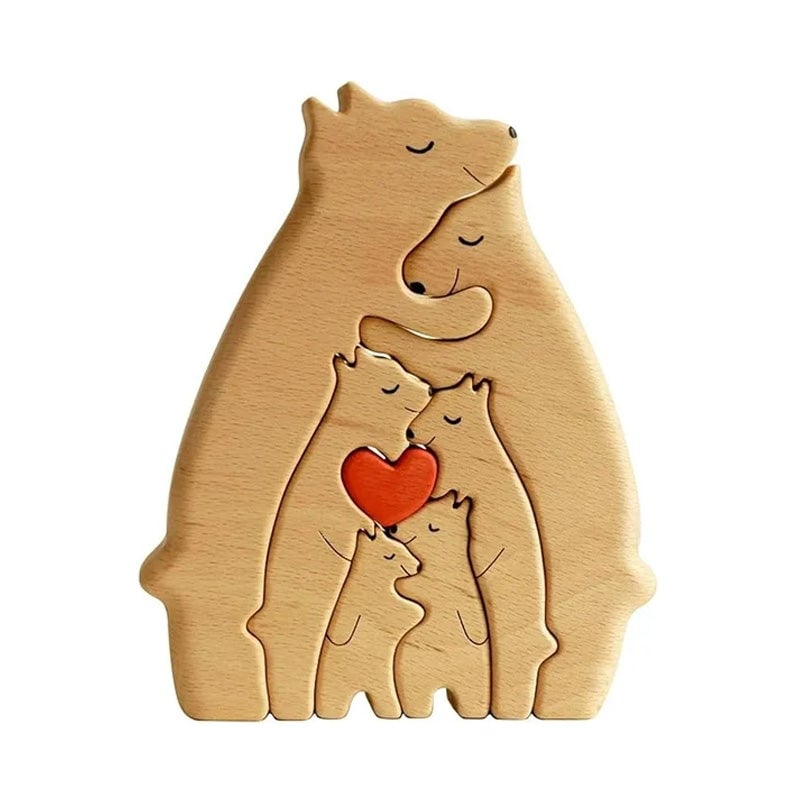 Familiebjørn Gjør-Det-Selv Trepuslespilldekor