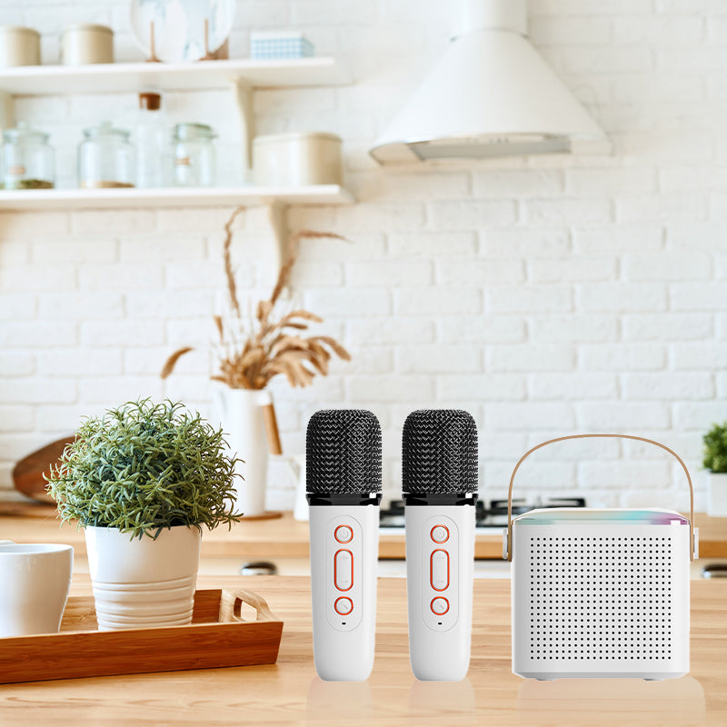 Bærbar Mini Karaoke Bluetooth-høyttaler og Mikrofon