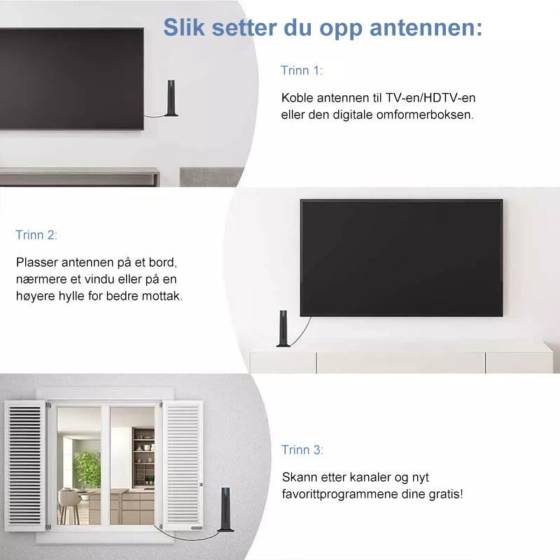 Digital HD-Antenne med Lang Rekkevidde
