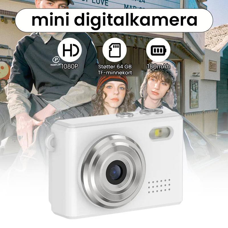 Kompakt Retro Minikamera med LED-Blits