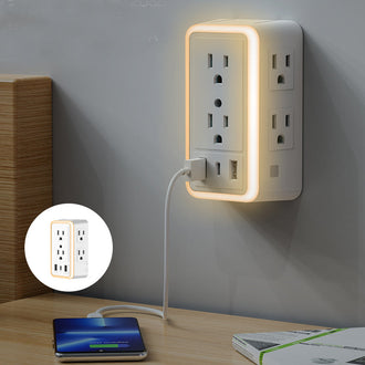 USB Lysfølsom 6-Utgangs Strømskinne