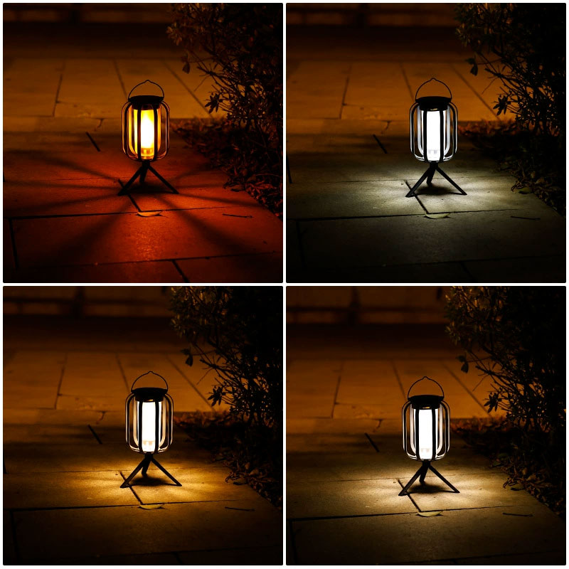 Solcelledrevet lanterne utendørslampe med base